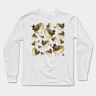 Carolina Wren Pattern Long Sleeve T-Shirt